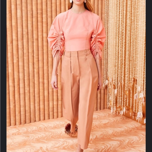 Ulla Johnson Lorna Ruched Cotton-poplin Blouse - Pink - Picture 8 of 8